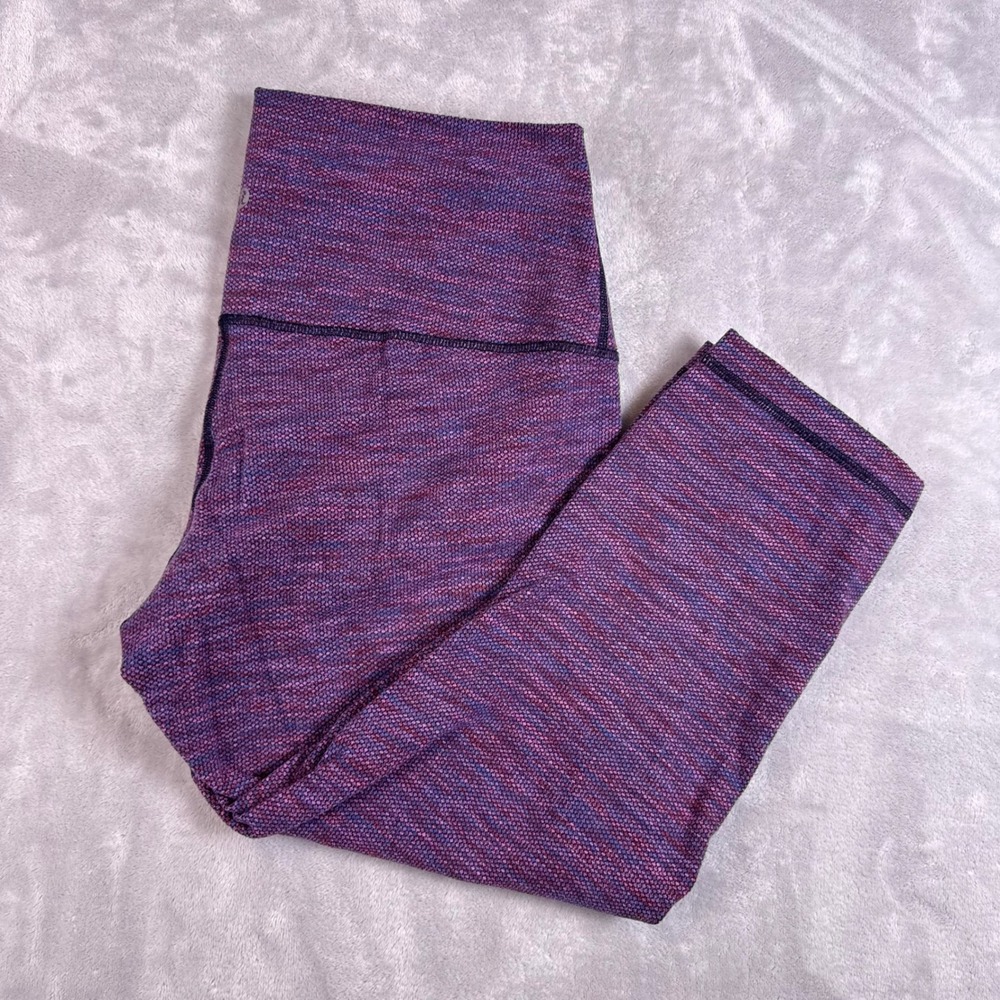 Lululemon Wunder Under Crop High Rise Leggings Purple Space Dye Size 8‎ Capri
